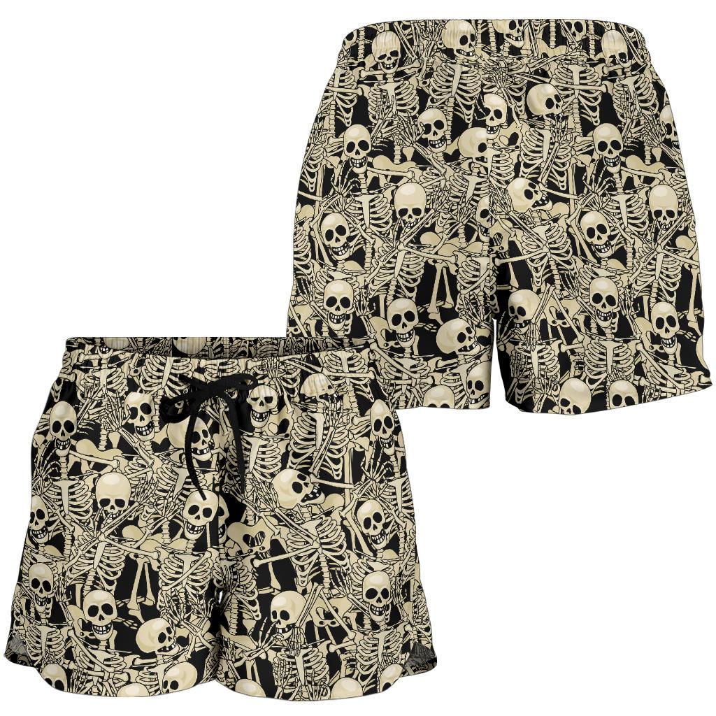Skeleton Design Print Women Shorts-JTAMIGO.COM
