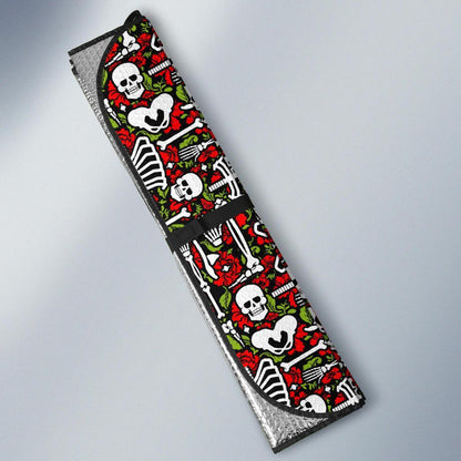 Skeleton Pattern Print Car Sun Shade For Windshield