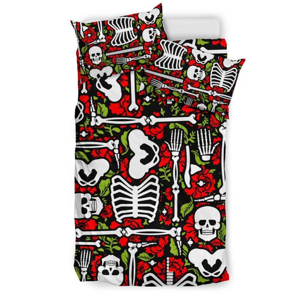 Skeleton Pattern Print Duvet Cover Bedding Set