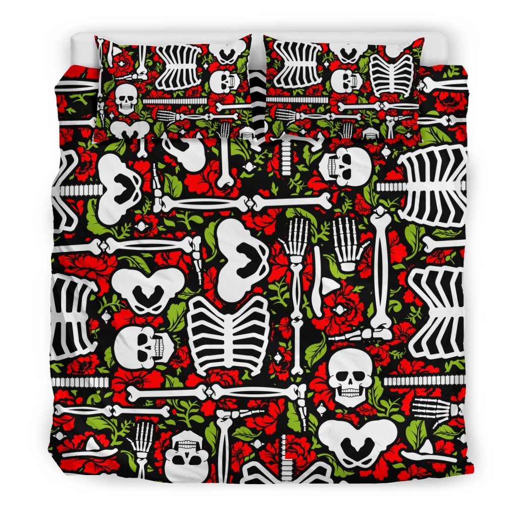 Skeleton Pattern Print Duvet Cover Bedding Set