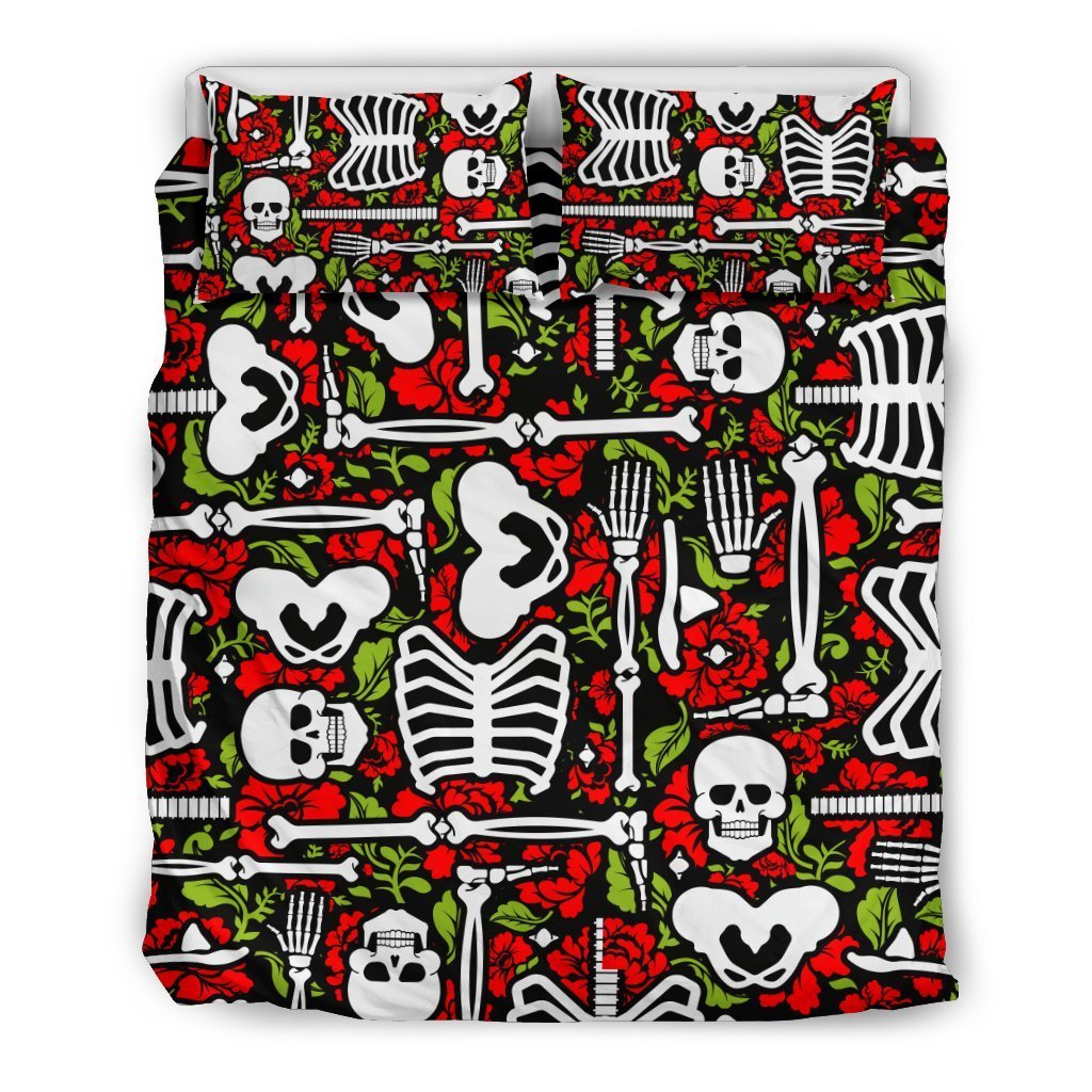 Skeleton Pattern Print Duvet Cover Bedding Set