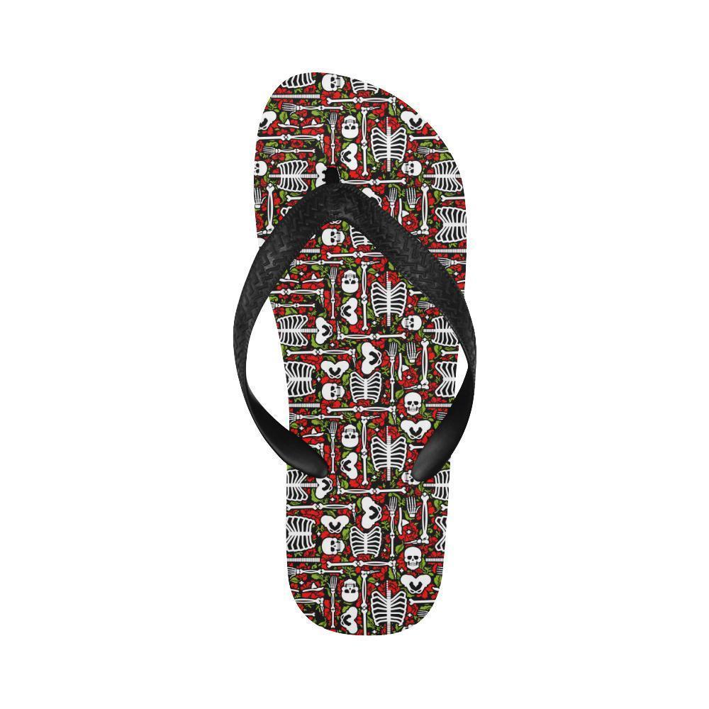 Skeleton Pattern Print Flip Flops-JTAMIGO.COM