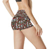 Skeleton Pattern Print High Waisted Spandex Shorts-JTAMIGO.COM