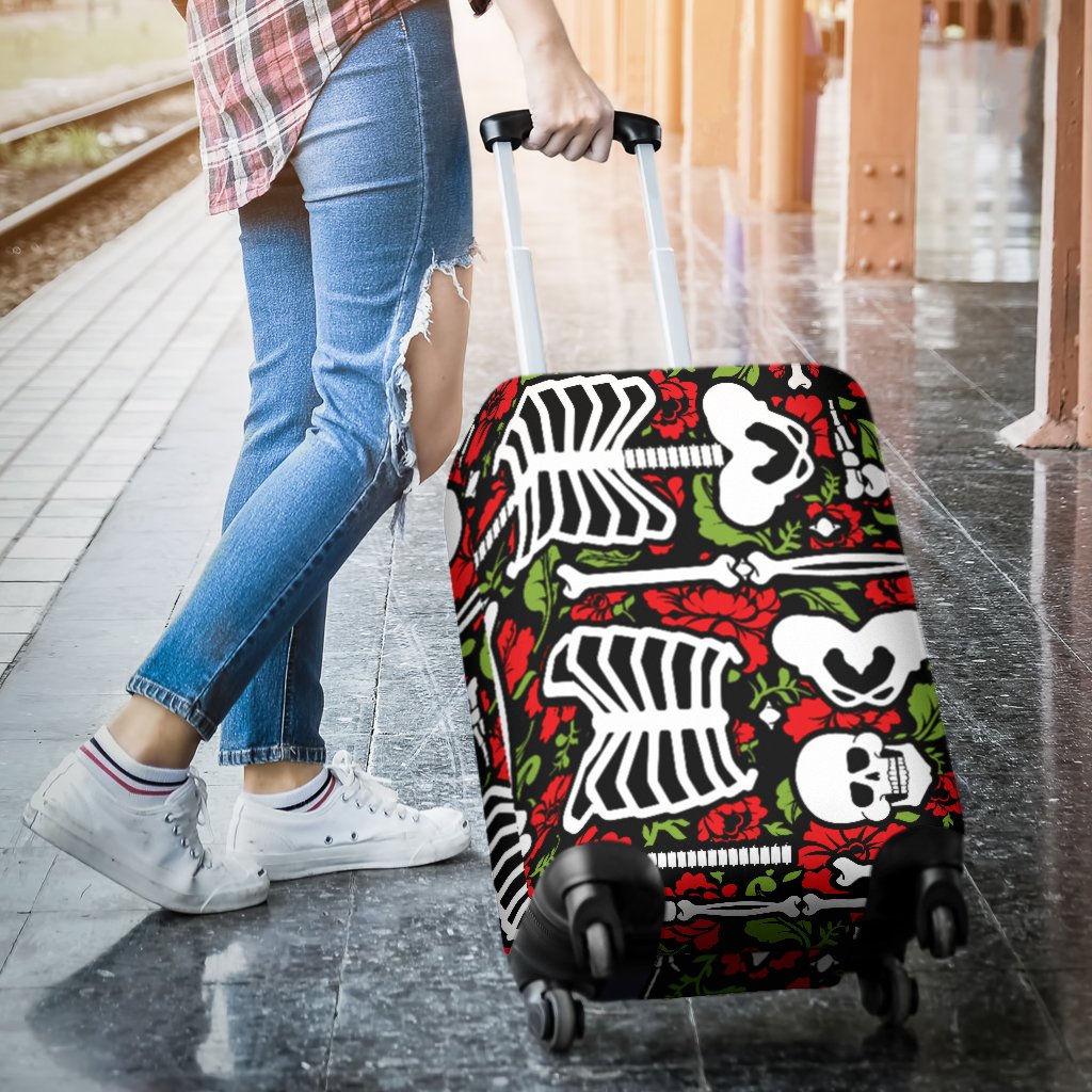 Skeleton Pattern Print Luggage Cover Protector