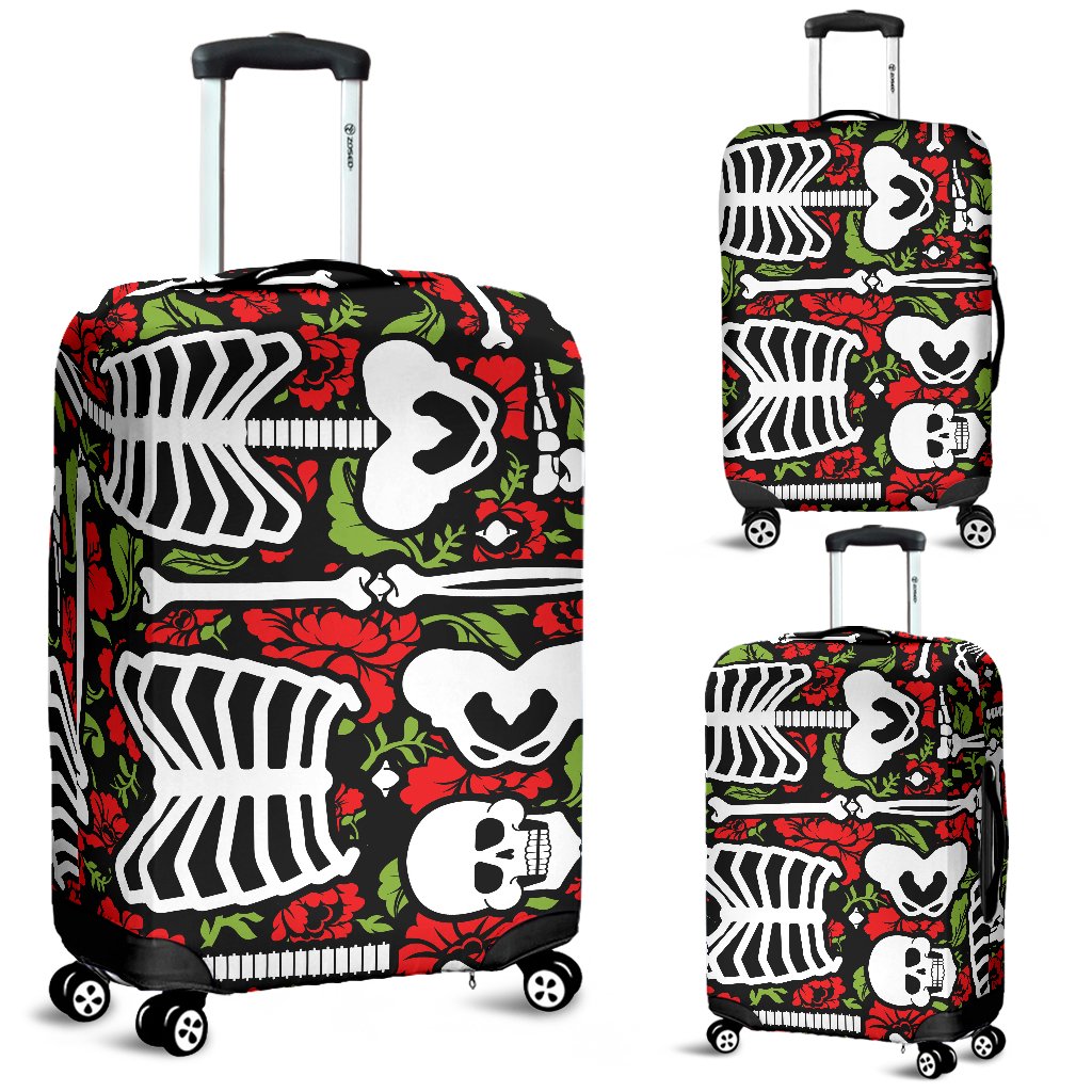 Skeleton Pattern Print Luggage Cover Protector
