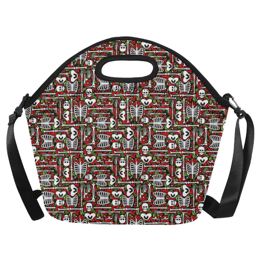 Skeleton Pattern Print Neoprene Lunch Bag (Model 1669)(Large)-JTAMIGO.COM