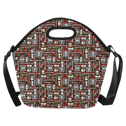 Skeleton Pattern Print Neoprene Lunch Bag (Model 1669)(Large)-JTAMIGO.COM