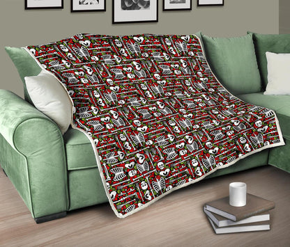 Skeleton Pattern Print Premium Quilt-JTAMIGO.COM