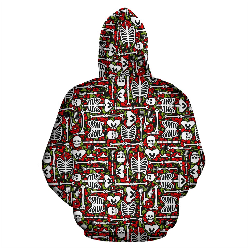 Skeleton Pattern Print Pullover Hoodie