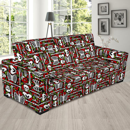Skeleton Pattern Print Sofa Slipcover-JTAMIGO.COM