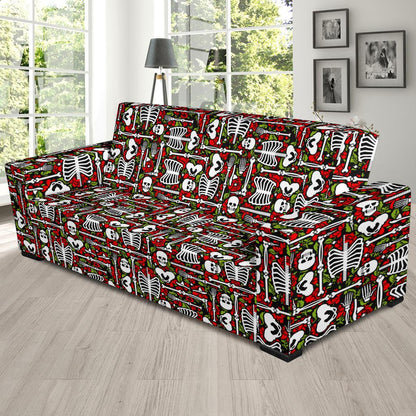 Skeleton Pattern Print Sofa Slipcover-JTAMIGO.COM
