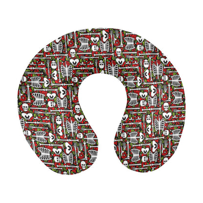 Skeleton Pattern Print U-Shaped Travel Neck Pillow-JTAMIGO.COM