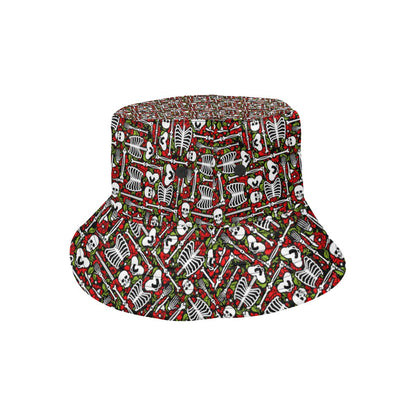 Skeleton Pattern Print Unisex Bucket Hat