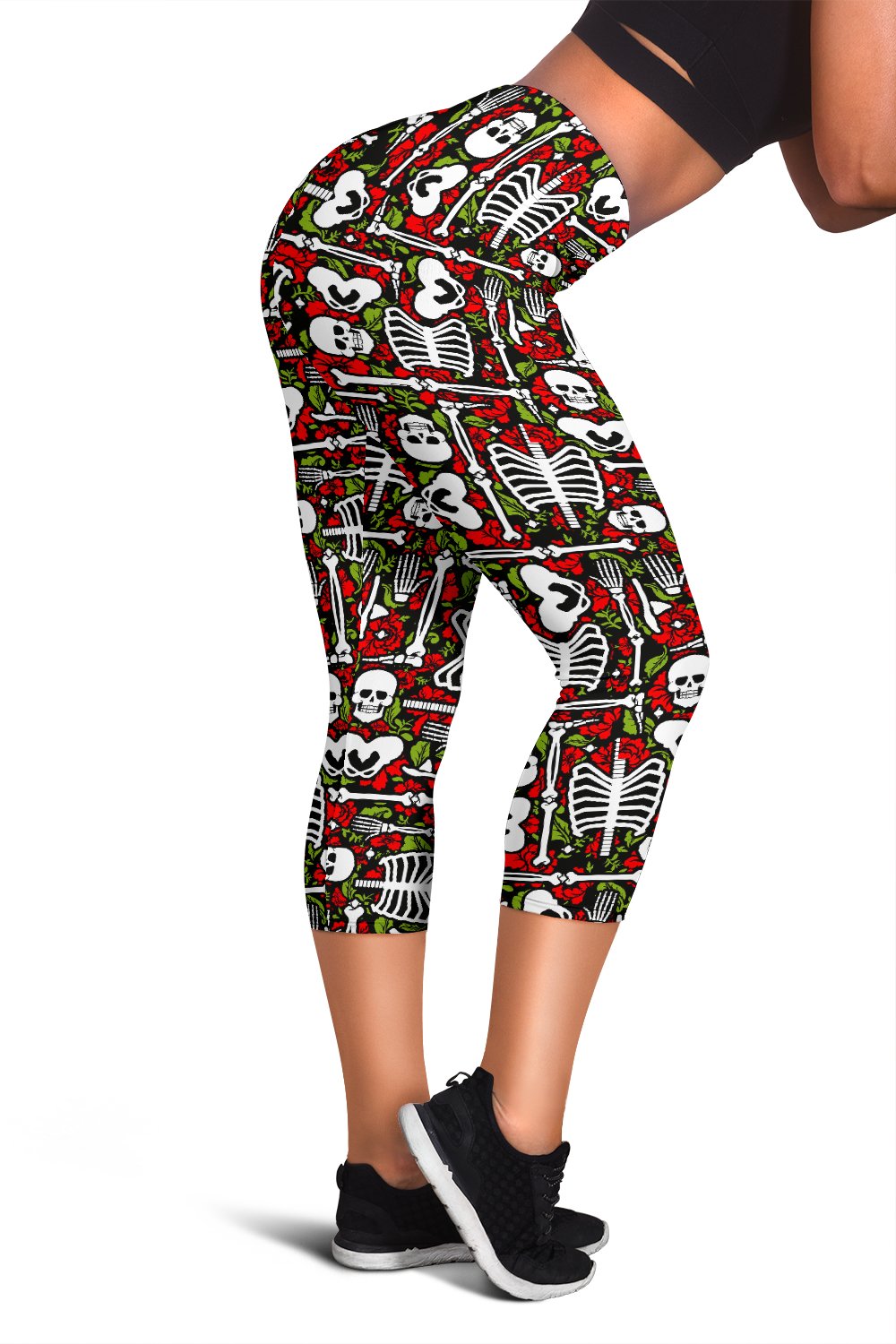 Skeleton Pattern Print Women Capris