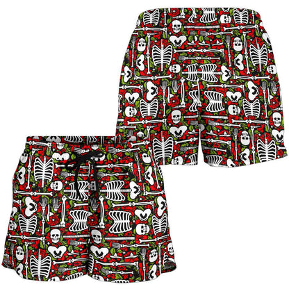 Skeleton Pattern Print Women Shorts-JTAMIGO.COM