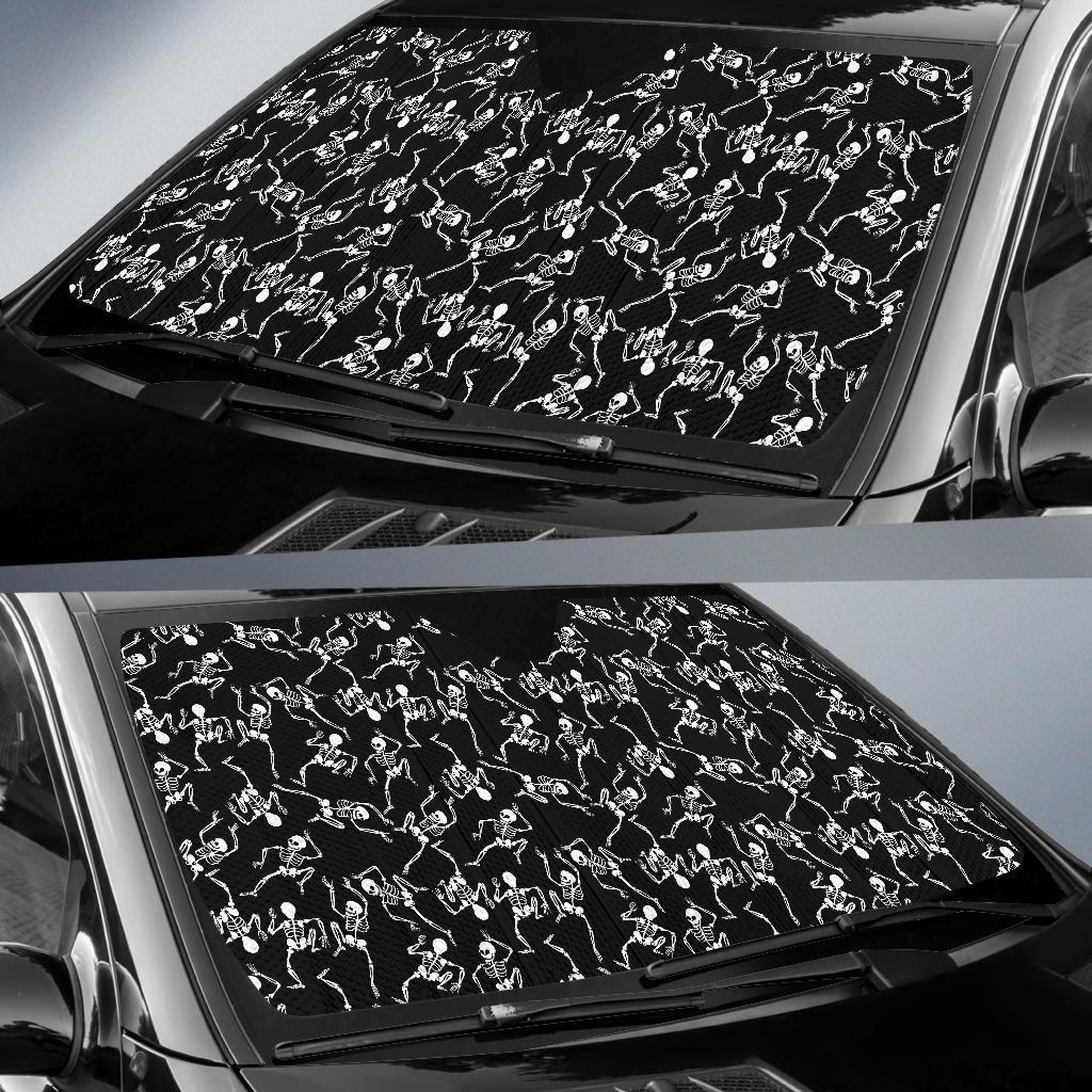 Skeleton Style Print Car Sun Shade For Windshield