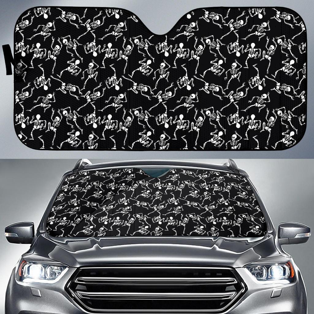 Skeleton Style Print Car Sun Shade For Windshield