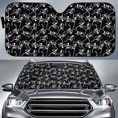 Skeleton Style Print Car Sun Shade For Windshield
