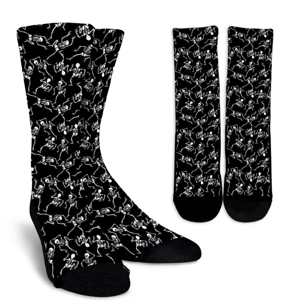 Skeleton Style Print Crew Socks