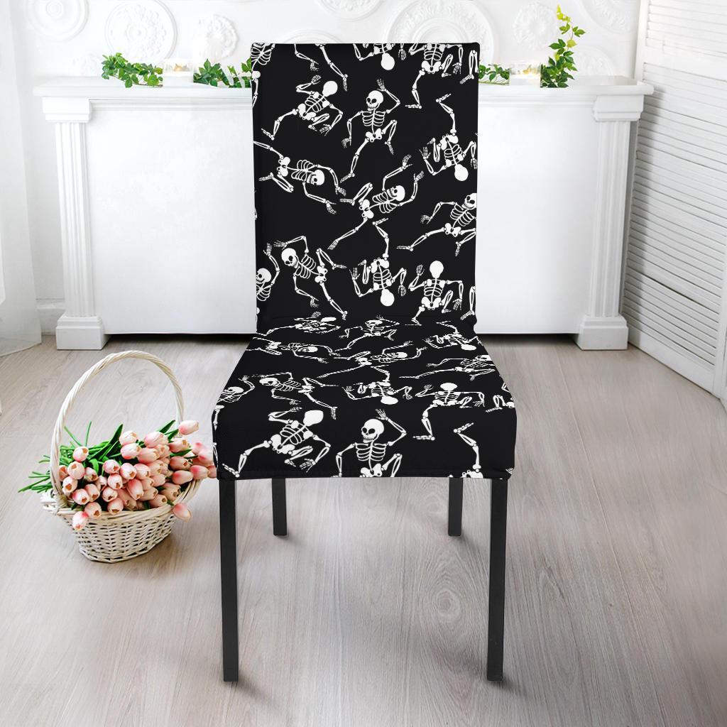 Skeleton Style Print Dining Chair Slipcover-JTAMIGO.COM