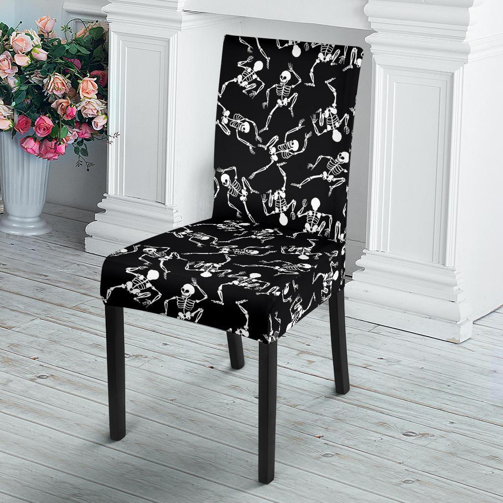 Skeleton Style Print Dining Chair Slipcover-JTAMIGO.COM