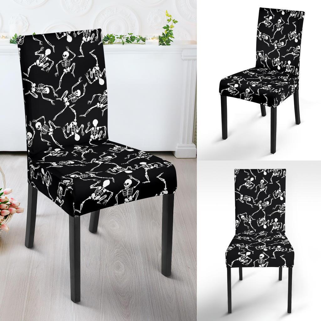 Skeleton Style Print Dining Chair Slipcover-JTAMIGO.COM