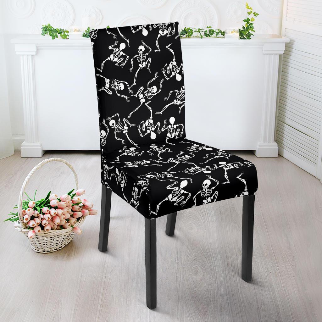 Skeleton Style Print Dining Chair Slipcover-JTAMIGO.COM