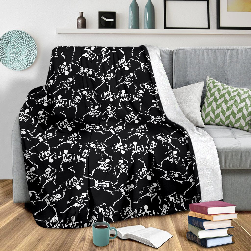 Skeleton Style Print Fleece Blanket