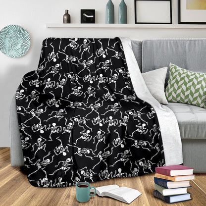 Skeleton Style Print Fleece Blanket