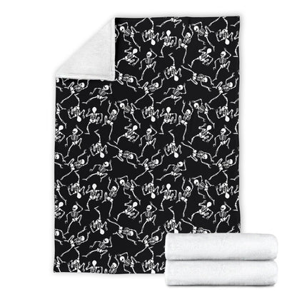 Skeleton Style Print Fleece Blanket