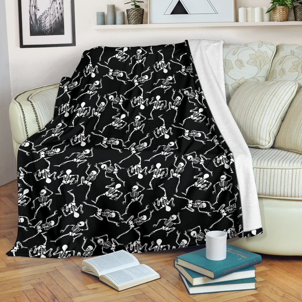 Skeleton Style Print Fleece Blanket