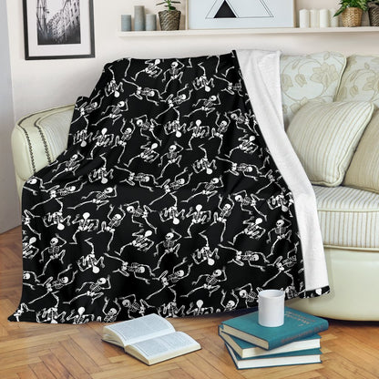 Skeleton Style Print Fleece Blanket