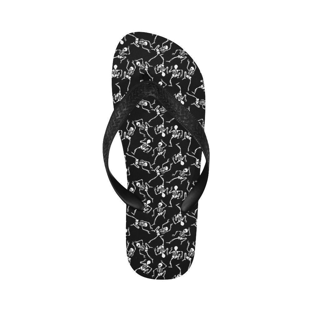 Skeleton Style Print Flip Flops-JTAMIGO.COM