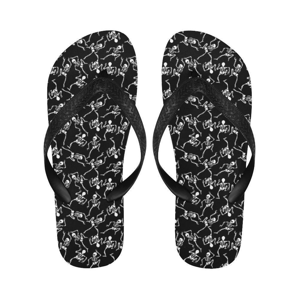 Skeleton Style Print Flip Flops-JTAMIGO.COM