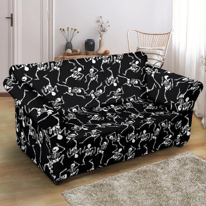 Skeleton Style Print Loveseat Slipcover-JTAMIGO.COM