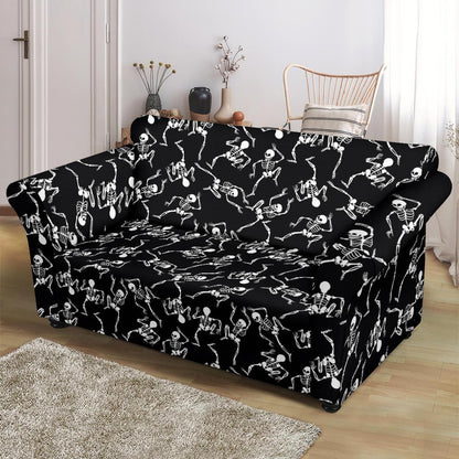 Skeleton Style Print Loveseat Slipcover-JTAMIGO.COM