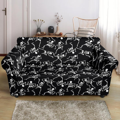 Skeleton Style Print Loveseat Slipcover-JTAMIGO.COM