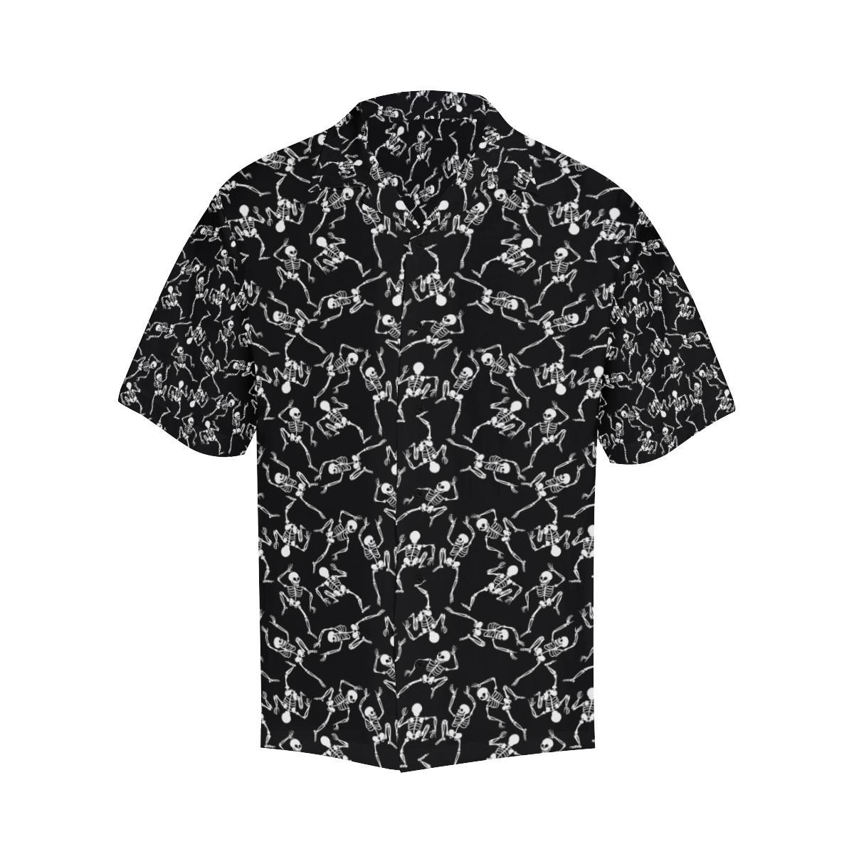 Skeleton Style Print Men Aloha Hawaiian Shirt