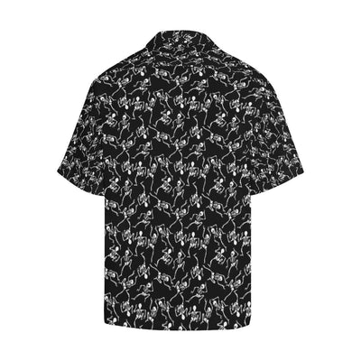 Skeleton Style Print Men Aloha Hawaiian Shirt