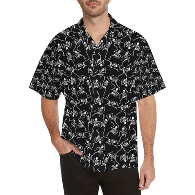 Skeleton Style Print Men Aloha Hawaiian Shirt