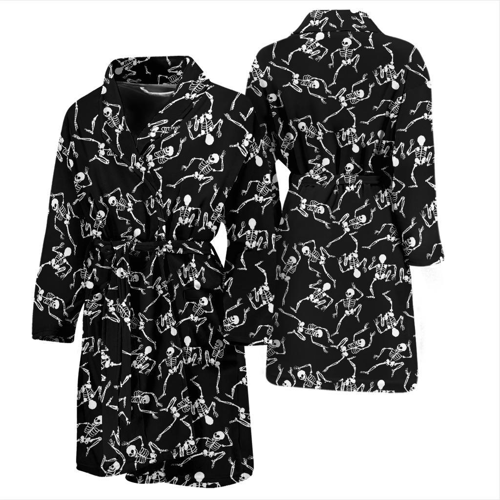 Skeleton Style Print Men Bath Robe-JTAMIGO.COM