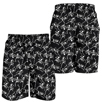 Skeleton Style Print Mens Shorts-JTAMIGO.COM