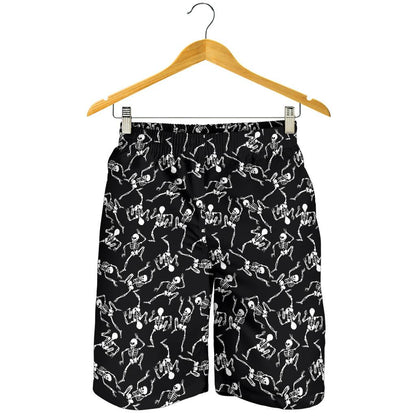 Skeleton Style Print Mens Shorts-JTAMIGO.COM