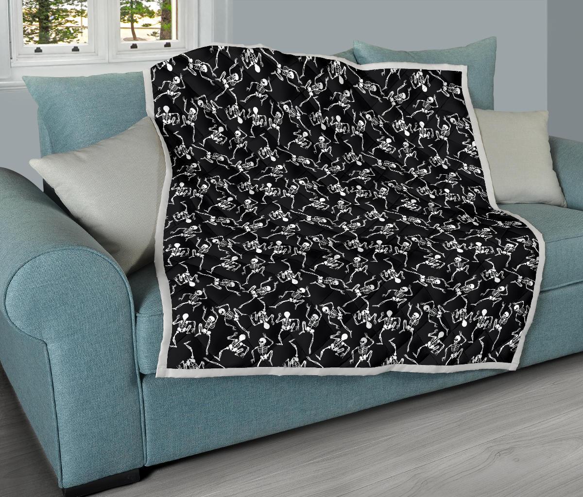 Skeleton Style Print Premium Quilt-JTAMIGO.COM