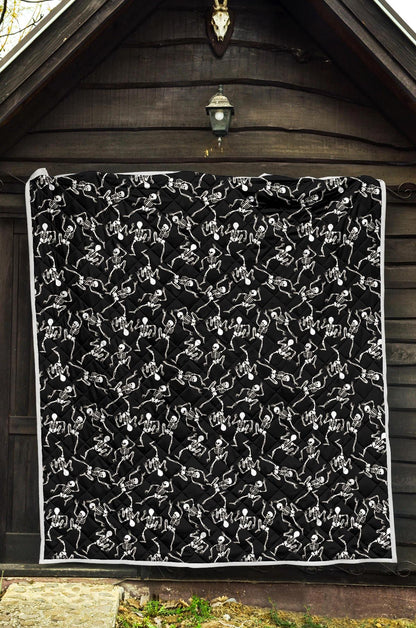 Skeleton Style Print Premium Quilt-JTAMIGO.COM