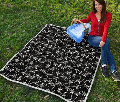 Skeleton Style Print Premium Quilt-JTAMIGO.COM
