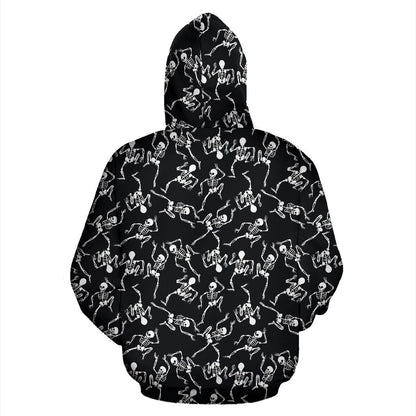 Skeleton Style Print Pullover Hoodie