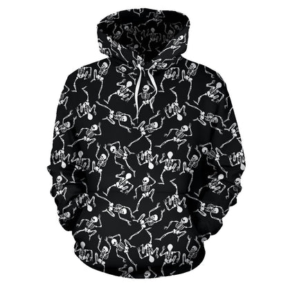 Skeleton Style Print Pullover Hoodie