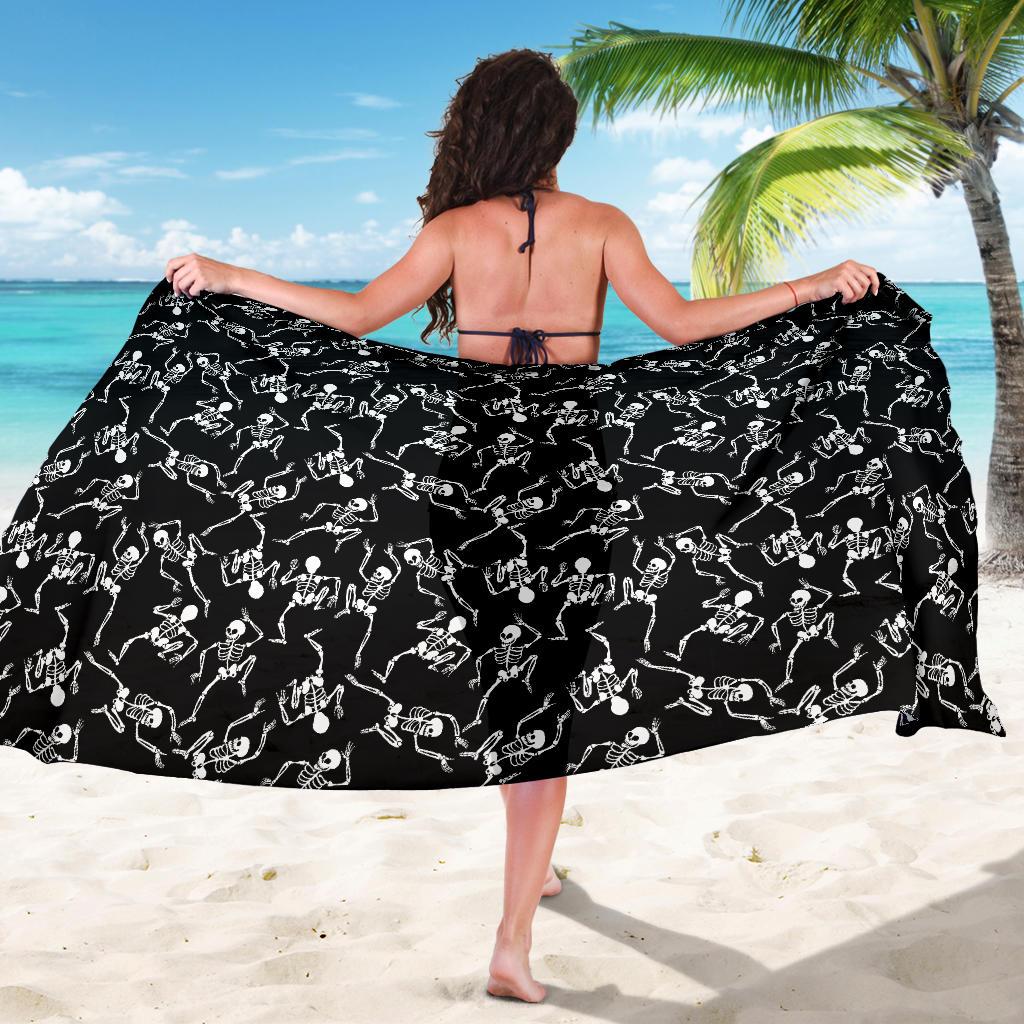 Skeleton Style Print Sarong Pareo Wrap