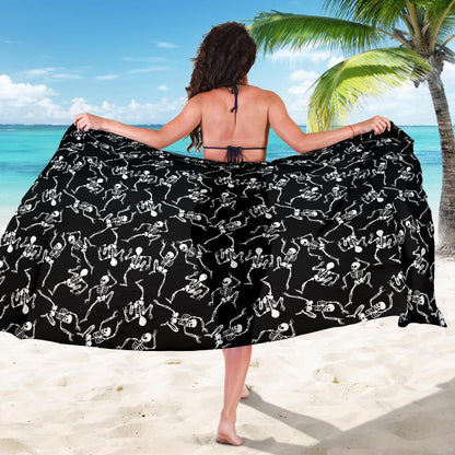 Skeleton Style Print Sarong Pareo Wrap